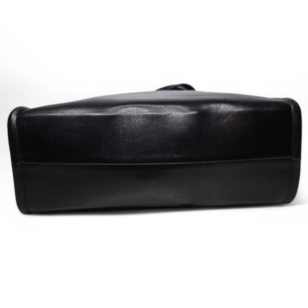 Perlina Black Soft Leather Shoulder Purse Women's Boxy Zip Top Classic Look - Picture 3 of 11